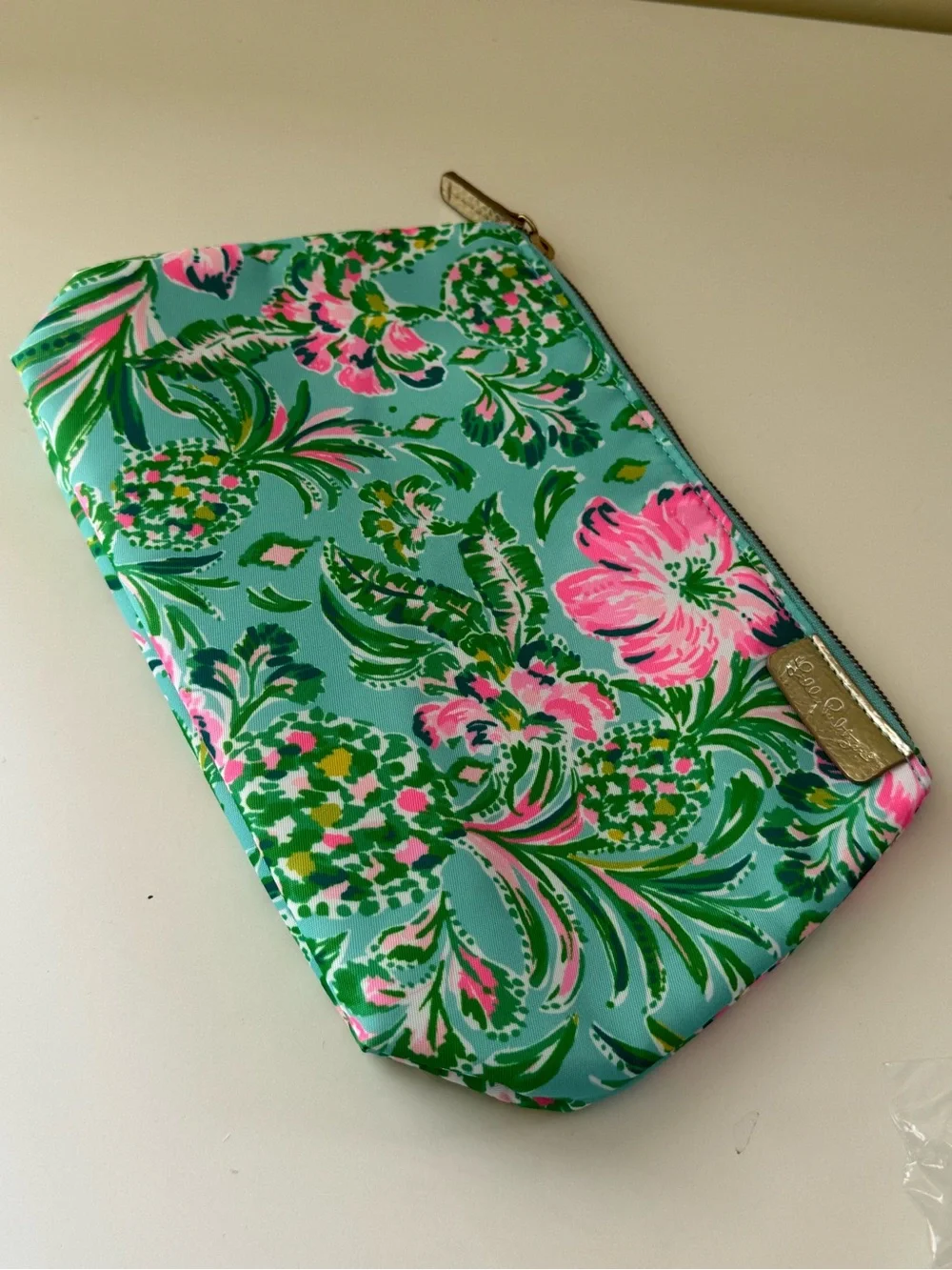 Brand New Lilly Pulitzer Pouch Surf Blue oh Diamond Girl Folia